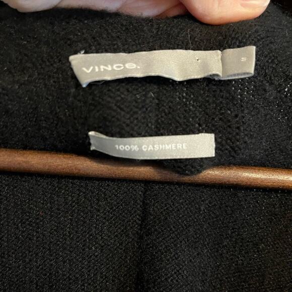 Vince Cashmere Oversized Open Front Cardigan Minimalist Lagenlook Black Small - Picture 4 of 11